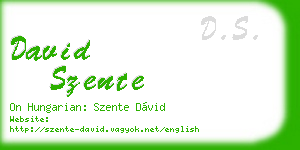 david szente business card